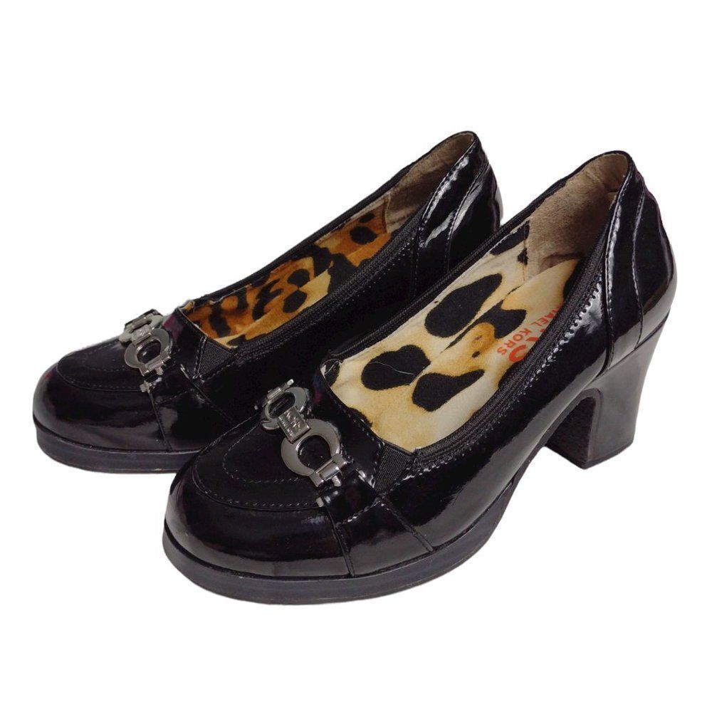 Michael Kors Black Patent Non-Marking Sole Children's Chunky Heels Size 3 Youth